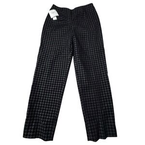 Eric Casual  Pants Size 10 Straight Leg Black & Gray‎  Houndstooth Work Office